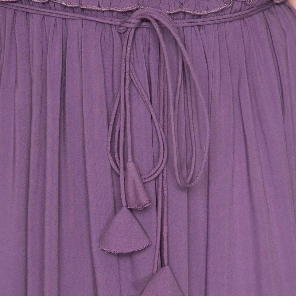 Misty Purple Smocked Midi Dress Flirty Romantic ! - Picture 2 of 4